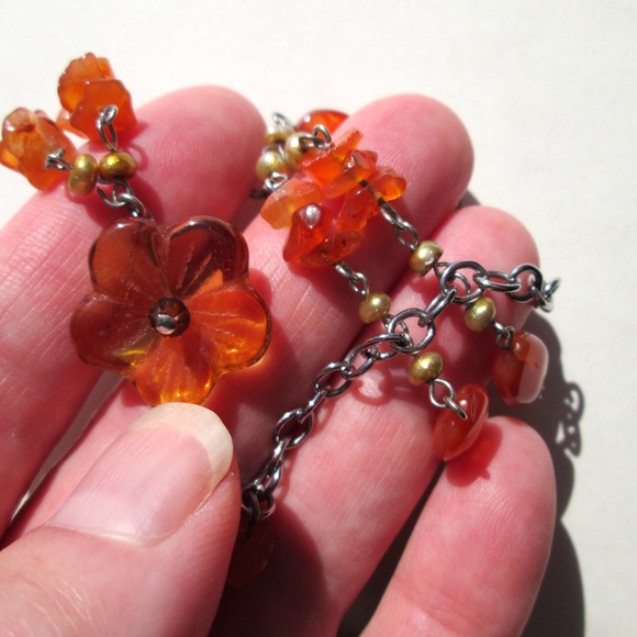 🌼🧡❤️ COUSIN CLAUDINE Carnelian Agate Necklace - Picture 11 of 16